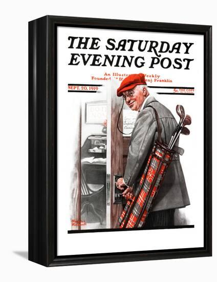 "Important Business" Saturday Evening Post Cover, September 20,1919-Norman Rockwell-Framed Premier Image Canvas