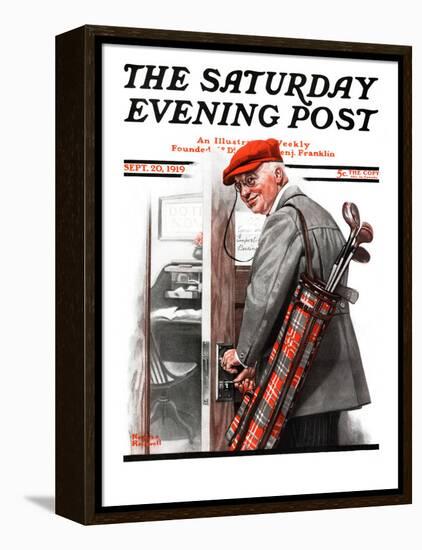 "Important Business" Saturday Evening Post Cover, September 20,1919-Norman Rockwell-Framed Premier Image Canvas