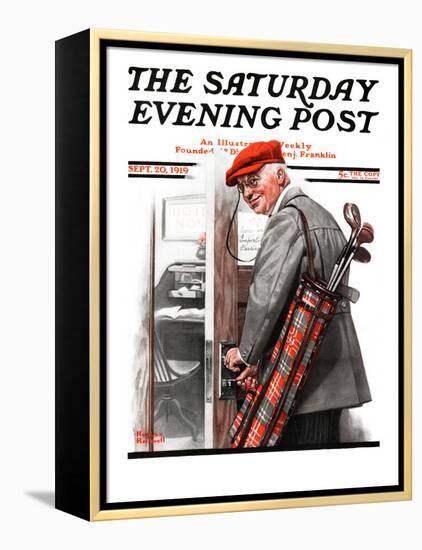 "Important Business" Saturday Evening Post Cover, September 20,1919-Norman Rockwell-Framed Premier Image Canvas