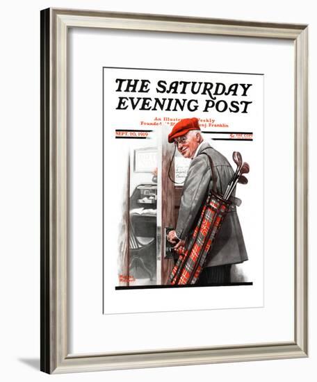 "Important Business" Saturday Evening Post Cover, September 20,1919-Norman Rockwell-Framed Giclee Print