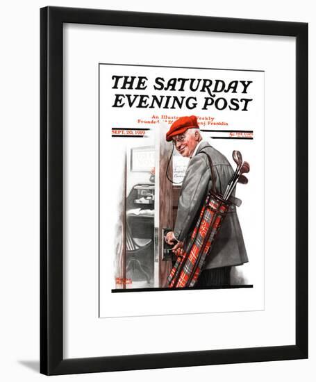 "Important Business" Saturday Evening Post Cover, September 20,1919-Norman Rockwell-Framed Giclee Print