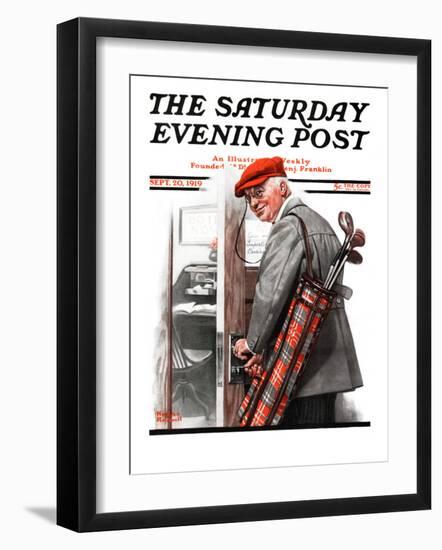 "Important Business" Saturday Evening Post Cover, September 20,1919-Norman Rockwell-Framed Giclee Print