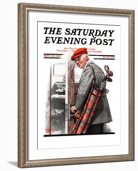 "Important Business" Saturday Evening Post Cover, September 20,1919-Norman Rockwell-Framed Giclee Print