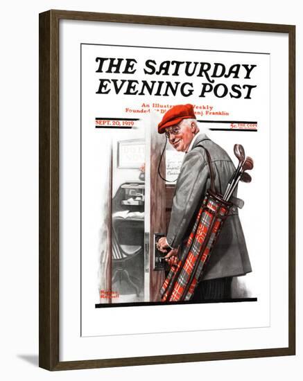 "Important Business" Saturday Evening Post Cover, September 20,1919-Norman Rockwell-Framed Giclee Print