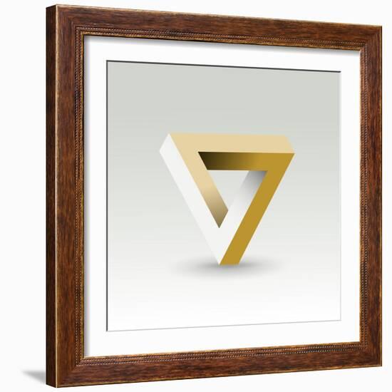 Impossible Looped Triangle Vector Logo Template. Luxury Symbol-i3alda-Framed Art Print