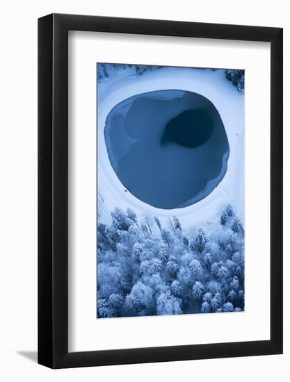 Impounding Reservoir, Kandahar Slope, Osterfelder, Winters, Aerial Shot-Frank Fleischmann-Framed Photographic Print