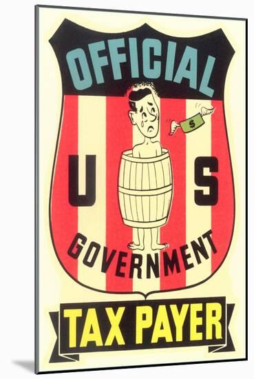 Impoverished American Taxpayer in Barrel-null-Mounted Giclee Print
