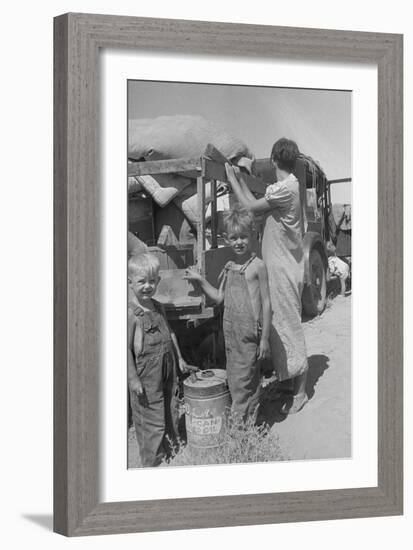 Impoverished Family-Dorothea Lange-Framed Art Print