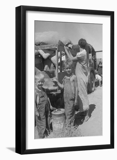 Impoverished Family-Dorothea Lange-Framed Art Print