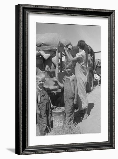 Impoverished Family-Dorothea Lange-Framed Art Print