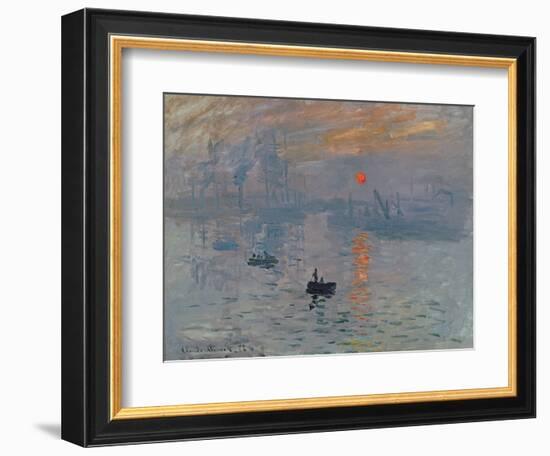 Impression: Sunrise, 1872-Claude Monet-Framed Premium Giclee Print