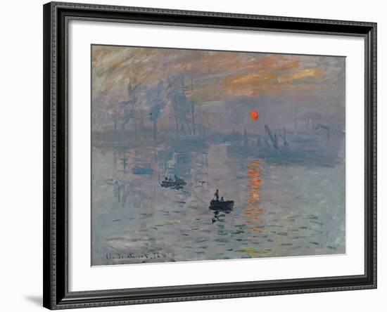 Impression: Sunrise, 1872-Claude Monet-Framed Giclee Print