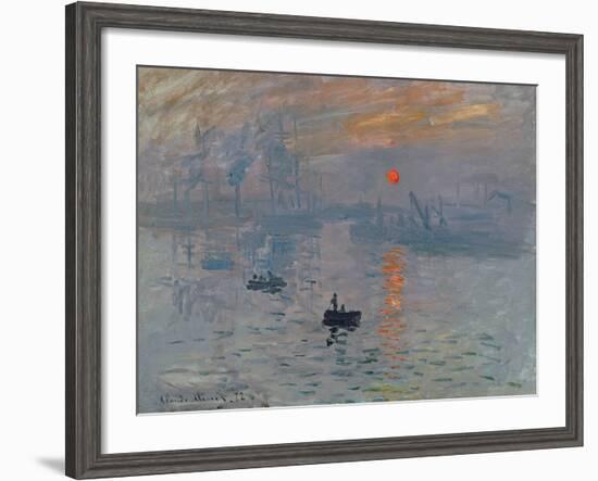 Impression: Sunrise, 1872-Claude Monet-Framed Giclee Print