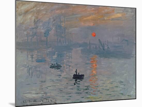 Impression: Sunrise, 1872-Claude Monet-Mounted Giclee Print