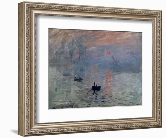 Impression, Sunrise, 1872-Claude Monet-Framed Premium Giclee Print