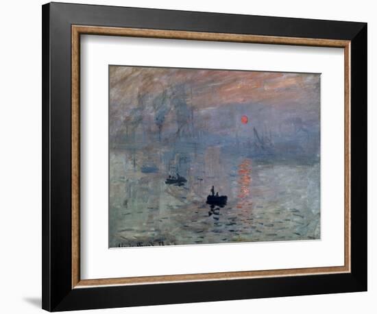 Impression, Sunrise, 1872-Claude Monet-Framed Premium Giclee Print