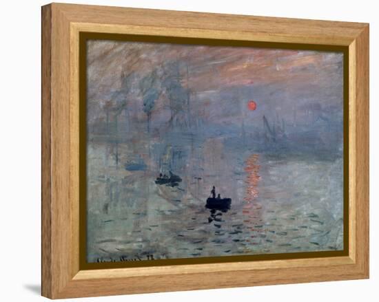 Impression, Sunrise, 1872-Claude Monet-Framed Stretched Canvas