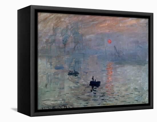 Impression, Sunrise, 1872-Claude Monet-Framed Stretched Canvas