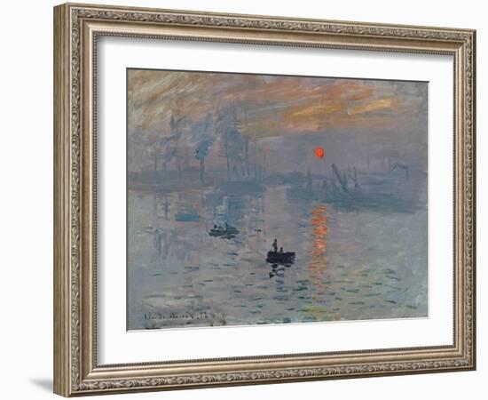 Impression: Sunrise, 1872-Claude Monet-Framed Giclee Print