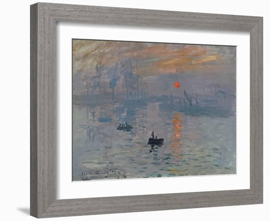 Impression: Sunrise, 1872-Claude Monet-Framed Giclee Print