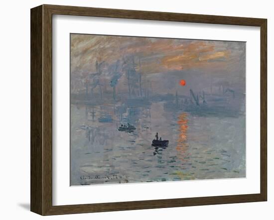 Impression: Sunrise, 1872-Claude Monet-Framed Giclee Print