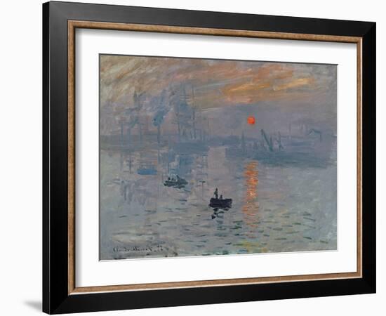 Impression: Sunrise, 1872-Claude Monet-Framed Giclee Print