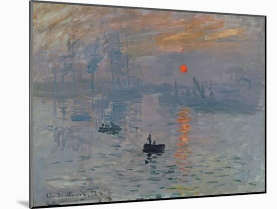 Impression: Sunrise, 1872-Claude Monet-Mounted Giclee Print