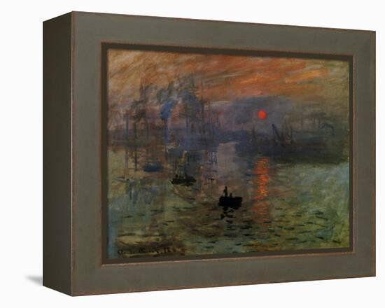 Impression: Sunrise 1873-Claude Monet-Framed Premier Image Canvas