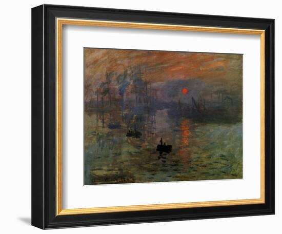 Impression: Sunrise 1873-Claude Monet-Framed Giclee Print
