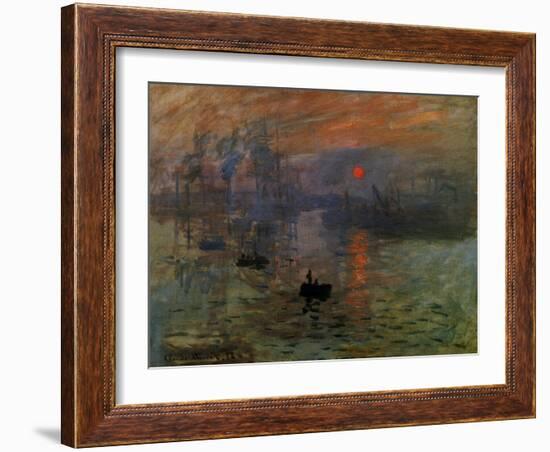 Impression: Sunrise 1873-Claude Monet-Framed Giclee Print