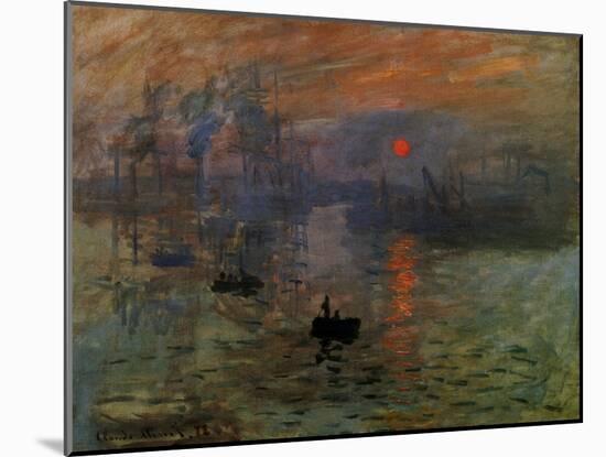Impression: Sunrise 1873-Claude Monet-Mounted Giclee Print