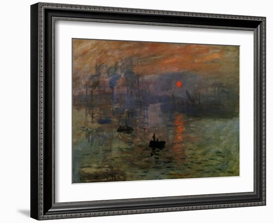 Impression: Sunrise 1873-Claude Monet-Framed Giclee Print