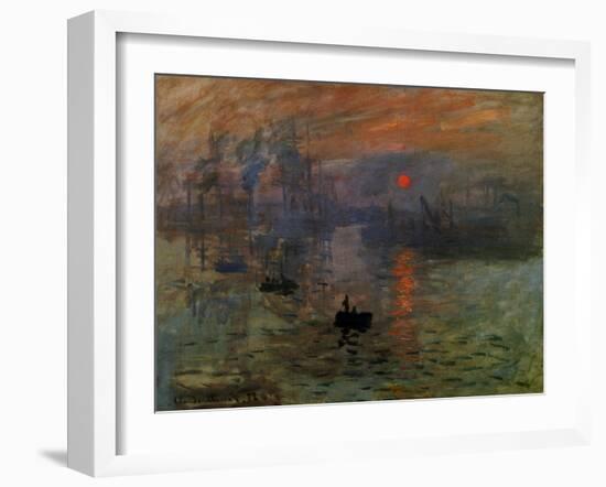 Impression: Sunrise 1873-Claude Monet-Framed Premium Giclee Print