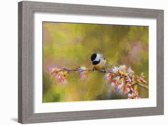 Impressionist Chickadee-Jai Johnson-Framed Giclee Print