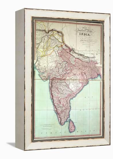 Improved Map of India Published in London 1820-null-Framed Premier Image Canvas