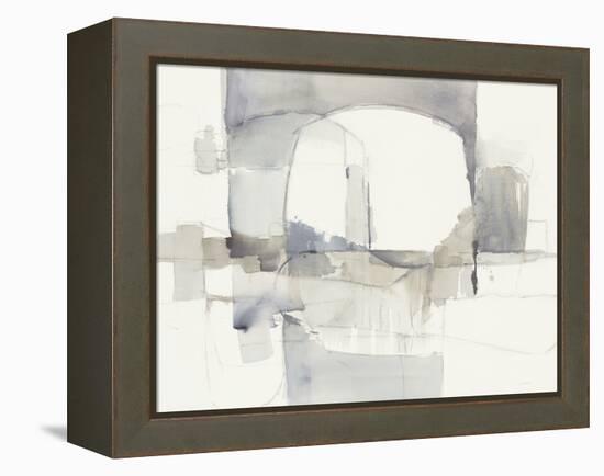 Improvisation I Gray Crop-Mike Schick-Framed Stretched Canvas