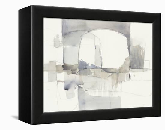 Improvisation I Gray Crop-Mike Schick-Framed Stretched Canvas