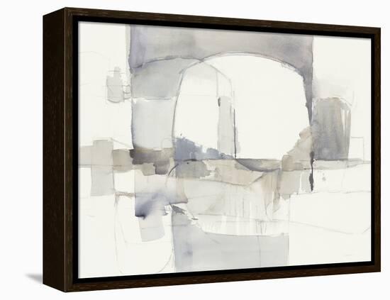 Improvisation I Gray Crop-Mike Schick-Framed Stretched Canvas