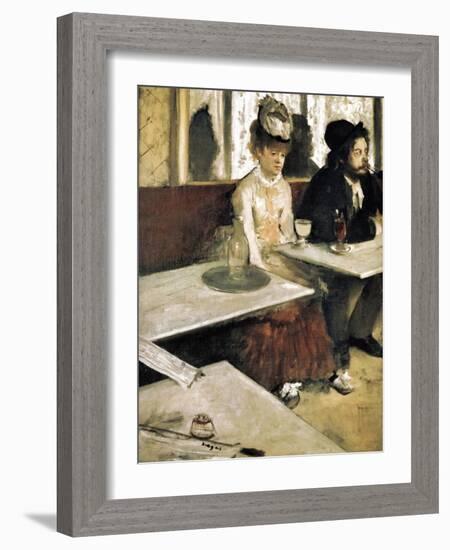 In a Café or L'Absinthe (Dans Un Café Ou L'Absinthe)-Edgar Degas-Framed Art Print