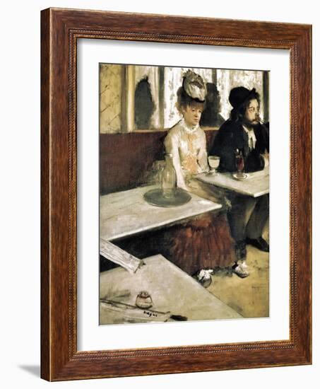 In a Café or L'Absinthe (Dans Un Café Ou L'Absinthe)-Edgar Degas-Framed Art Print