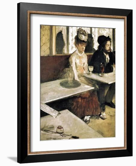 In a Café or L'Absinthe (Dans Un Café Ou L'Absinthe)-Edgar Degas-Framed Art Print