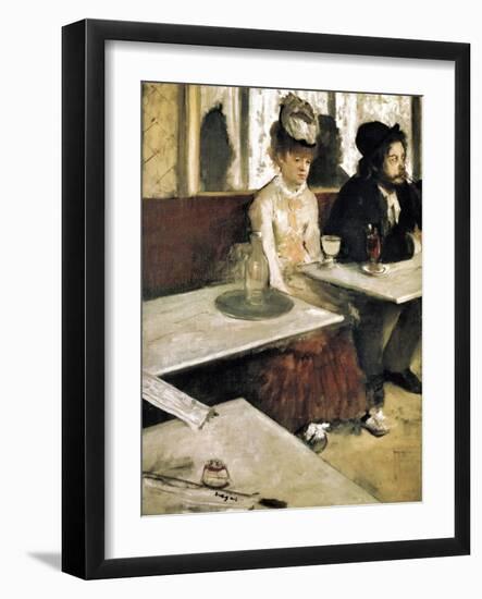 In a Café or L'Absinthe (Dans Un Café Ou L'Absinthe)-Edgar Degas-Framed Art Print