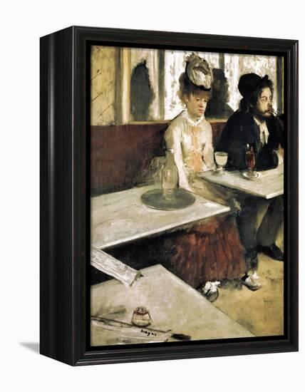 In a Café or L'Absinthe (Dans Un Café Ou L'Absinthe)-Edgar Degas-Framed Stretched Canvas