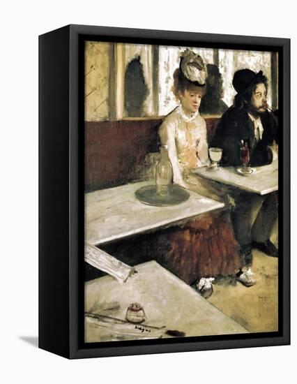 In a Café or L'Absinthe (Dans Un Café Ou L'Absinthe)-Edgar Degas-Framed Stretched Canvas