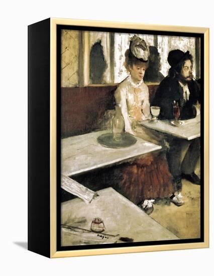 In a Café or L'Absinthe (Dans Un Café Ou L'Absinthe)-Edgar Degas-Framed Stretched Canvas