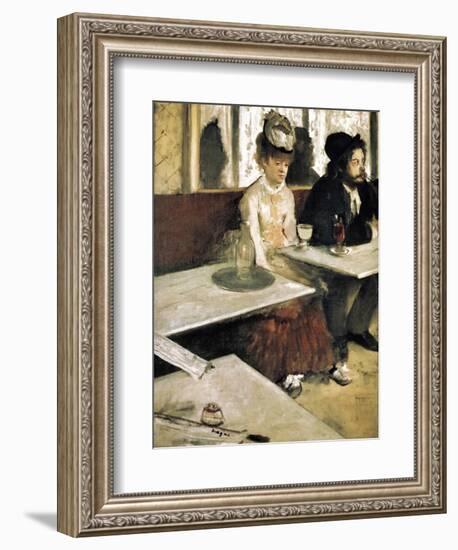 In a Café or L'Absinthe (Dans Un Café Ou L'Absinthe)-Edgar Degas-Framed Art Print