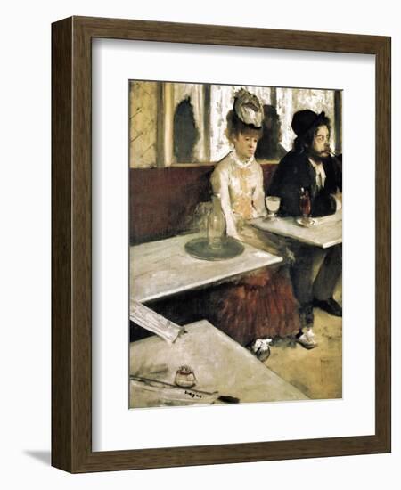 In a Café or L'Absinthe (Dans Un Café Ou L'Absinthe)-Edgar Degas-Framed Art Print