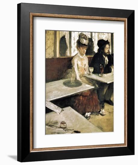 In a Café or L'Absinthe (Dans Un Café Ou L'Absinthe)-Edgar Degas-Framed Art Print