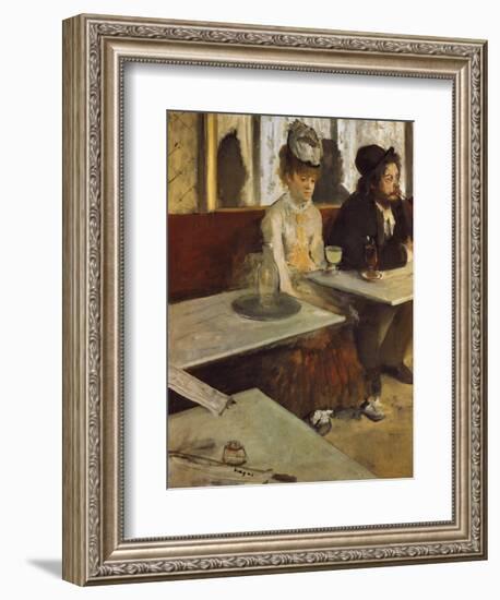 In a Cafe, or the Absinthe, 1875/76-Edgar Degas-Framed Giclee Print