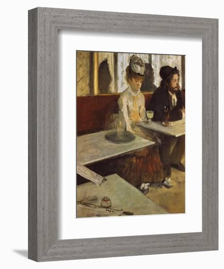 In a Cafe, or the Absinthe, 1875/76-Edgar Degas-Framed Giclee Print